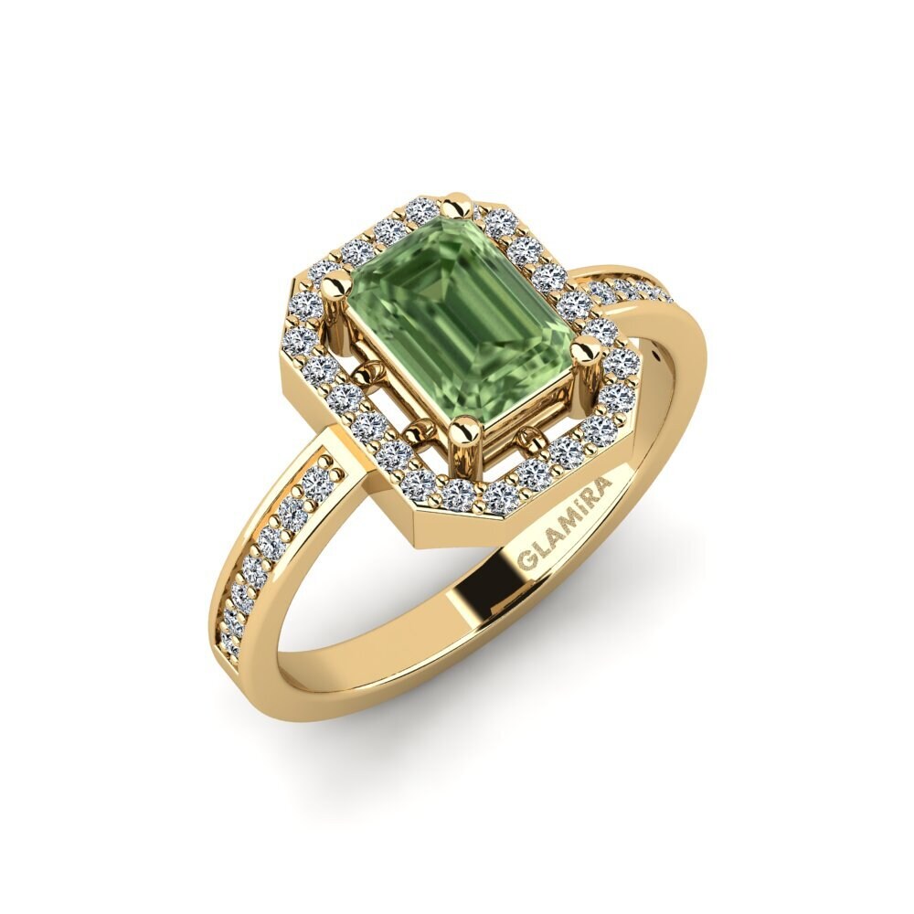 Green Sapphire Engagement Ring Hudala