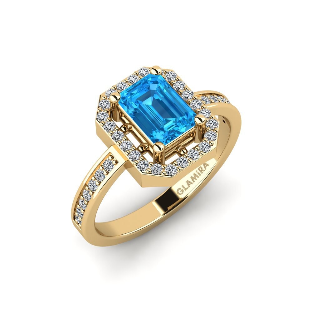Blue Topaz Engagement Ring Hudala