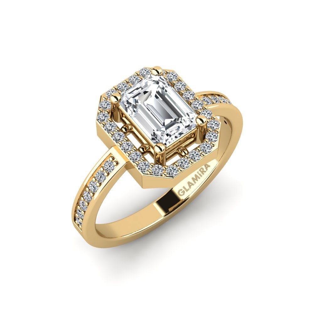 White Zircon Engagement Ring Hudala