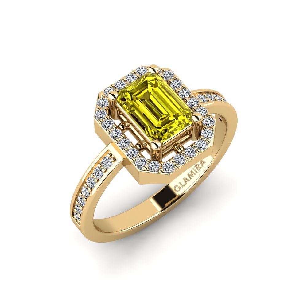Diamante Amarillo Anillo de compromiso Hudala