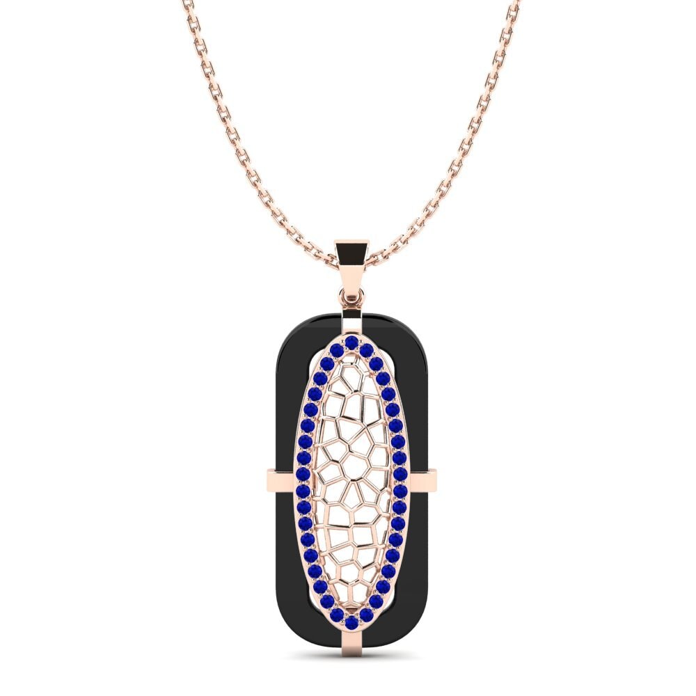 9ct Rose Gold Sapphire Women's Pendant Huddle