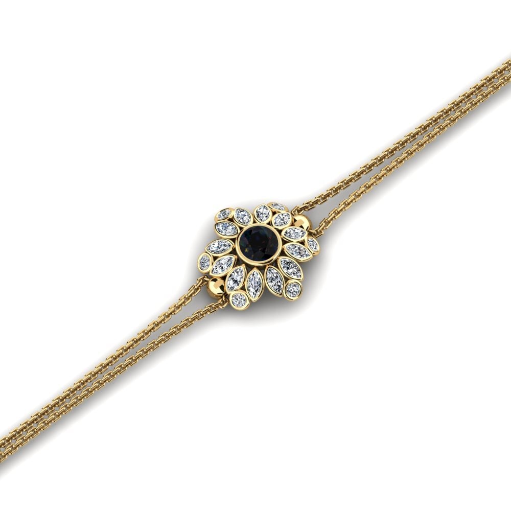 14ct Yellow Gold Black Opal Women's Bracelet Huddler