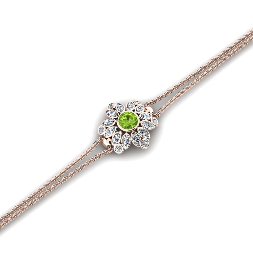 9ct Rose Gold Peridot Women's Bracelet Huddler