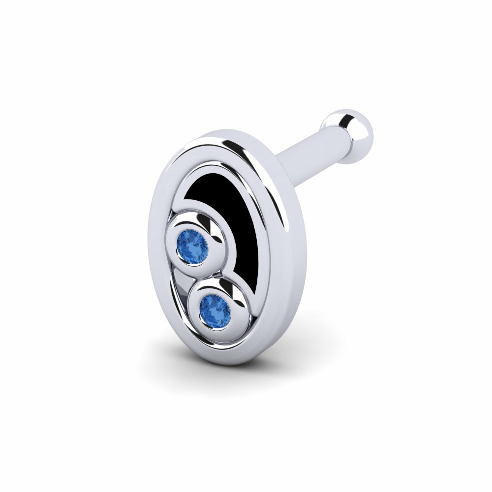 Donker Blauwe Zirkoon Neus Pin Huelsa