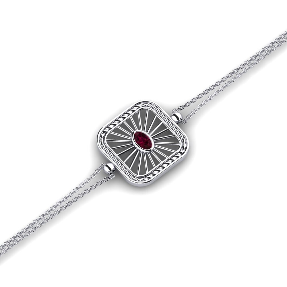 Oval Rhodolite Garnet Women's Bracelet Huemul