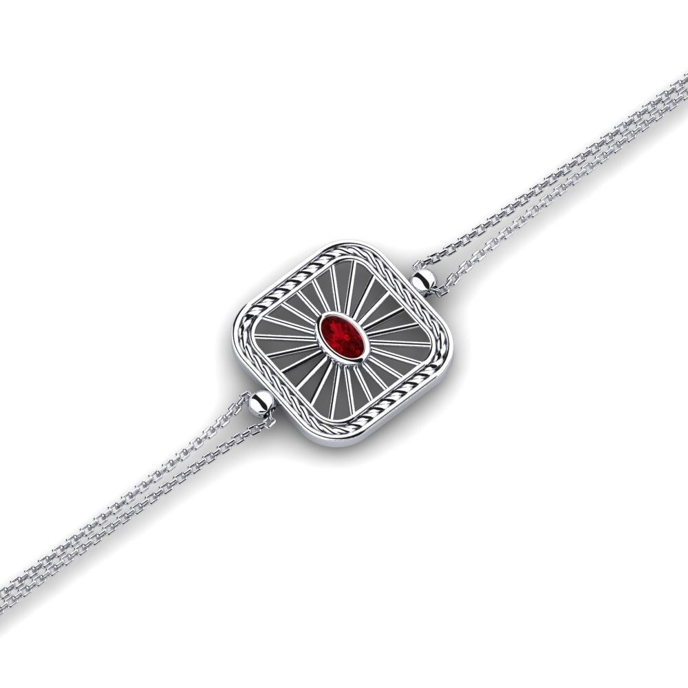 Oval Red Zirconia Women's Bracelet Huemul