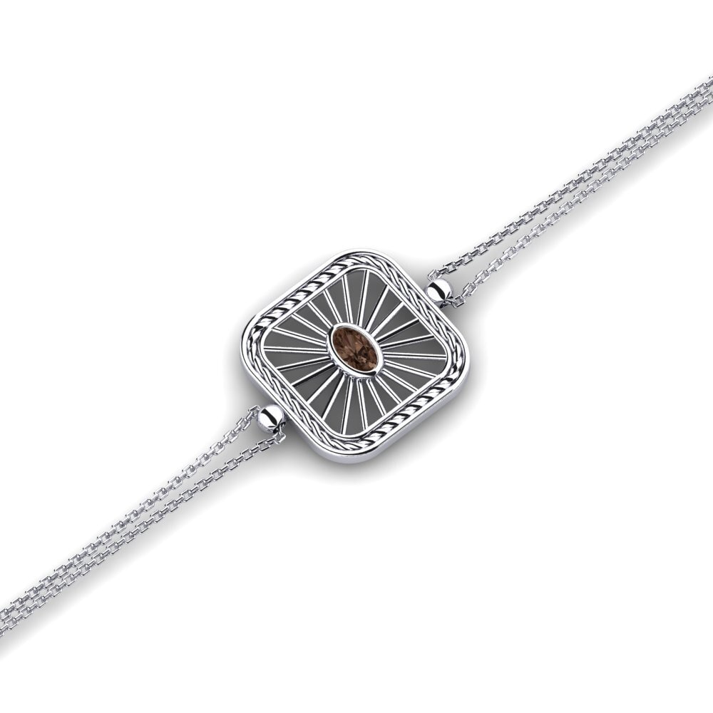 Ovalado Cuarzo humo Pulsera de Mujer Huemul