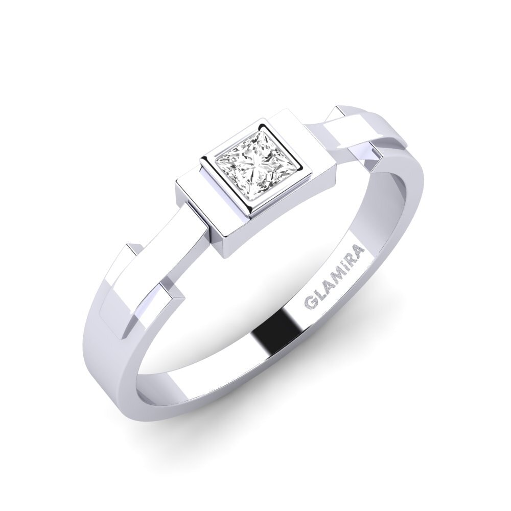 Princess White sapphire Engagement Ring Huesin