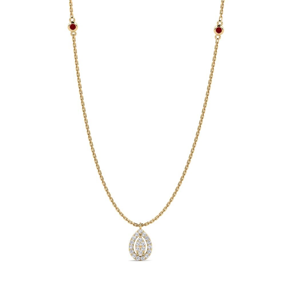 Red Zirconia Women's Necklace Hugis