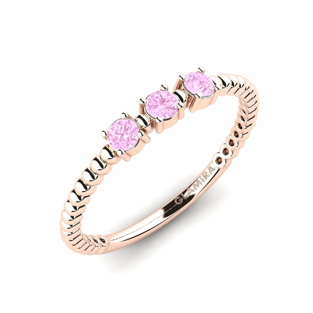 3 & 5 Stones Engagement Rings GLAMIRA Huile 585 Rose Gold Pink Sapphire