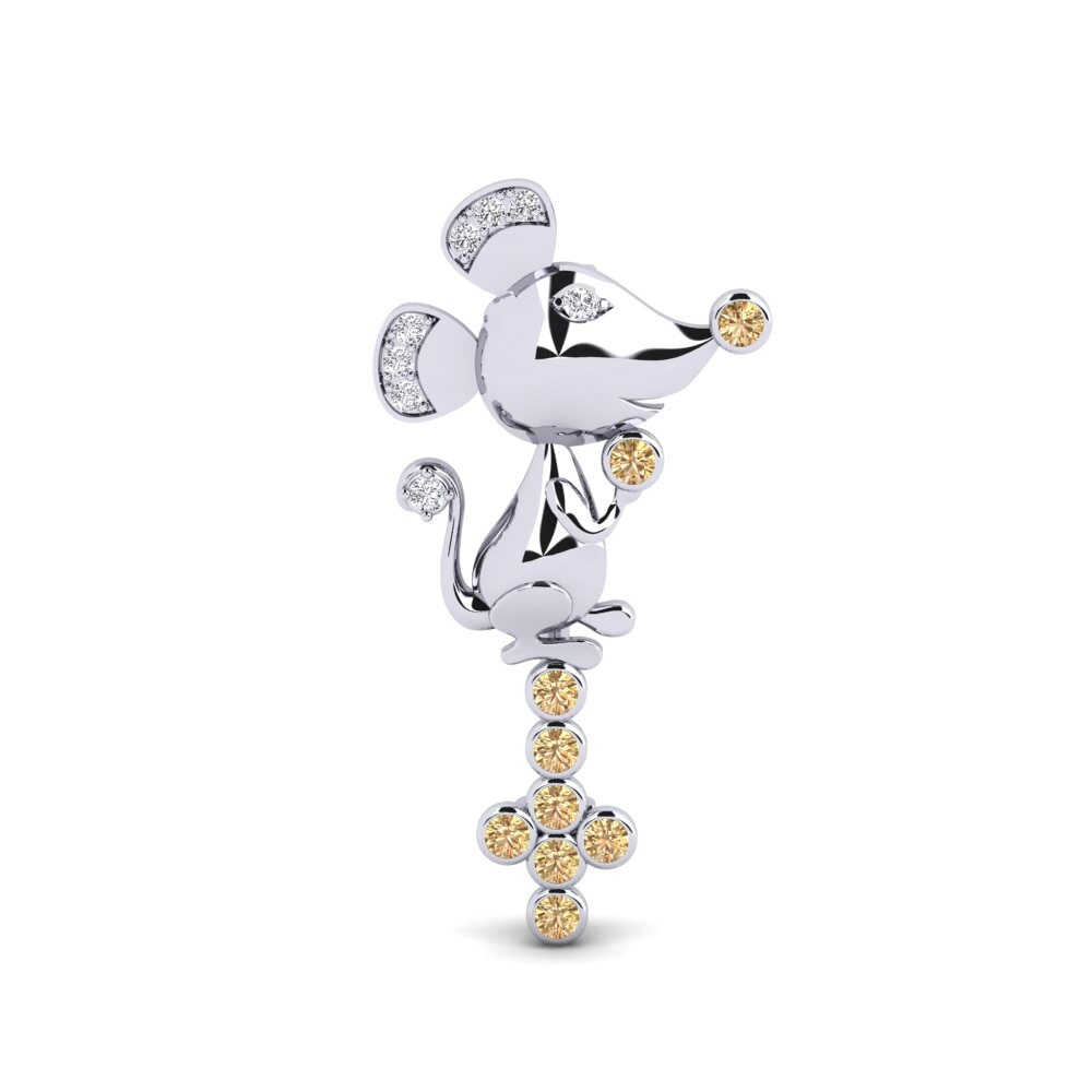 Plata 925 Diamante café Broche Hyolin