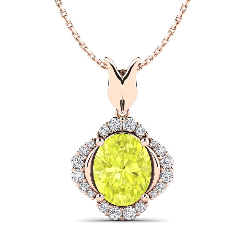 14ct Rose Gold Lemon Quartz Women's Pendant Hypate