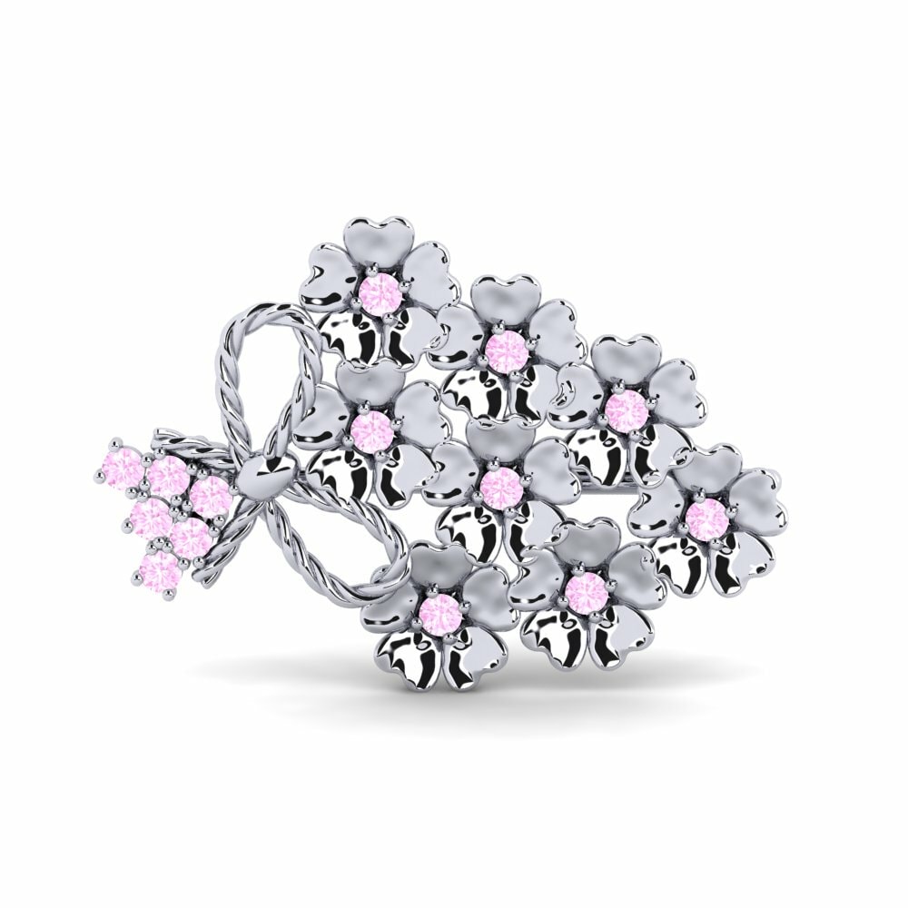 Roze Saffier Broche Ichiko