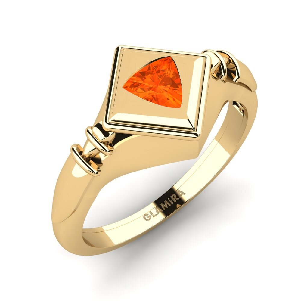 14ct Yellow Gold Fire-Opal Men's Pinky Ring Ichosid