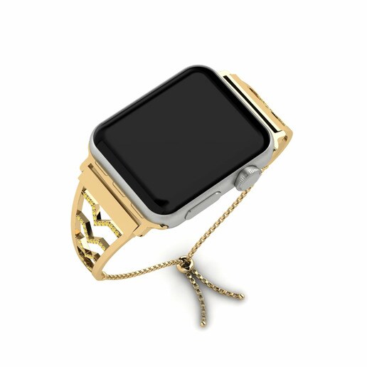 Dây đai Apple Watch® Idasanzwe - B Stainless Steel / 585 Yellow Gold & Đá Sapphire Vàng
