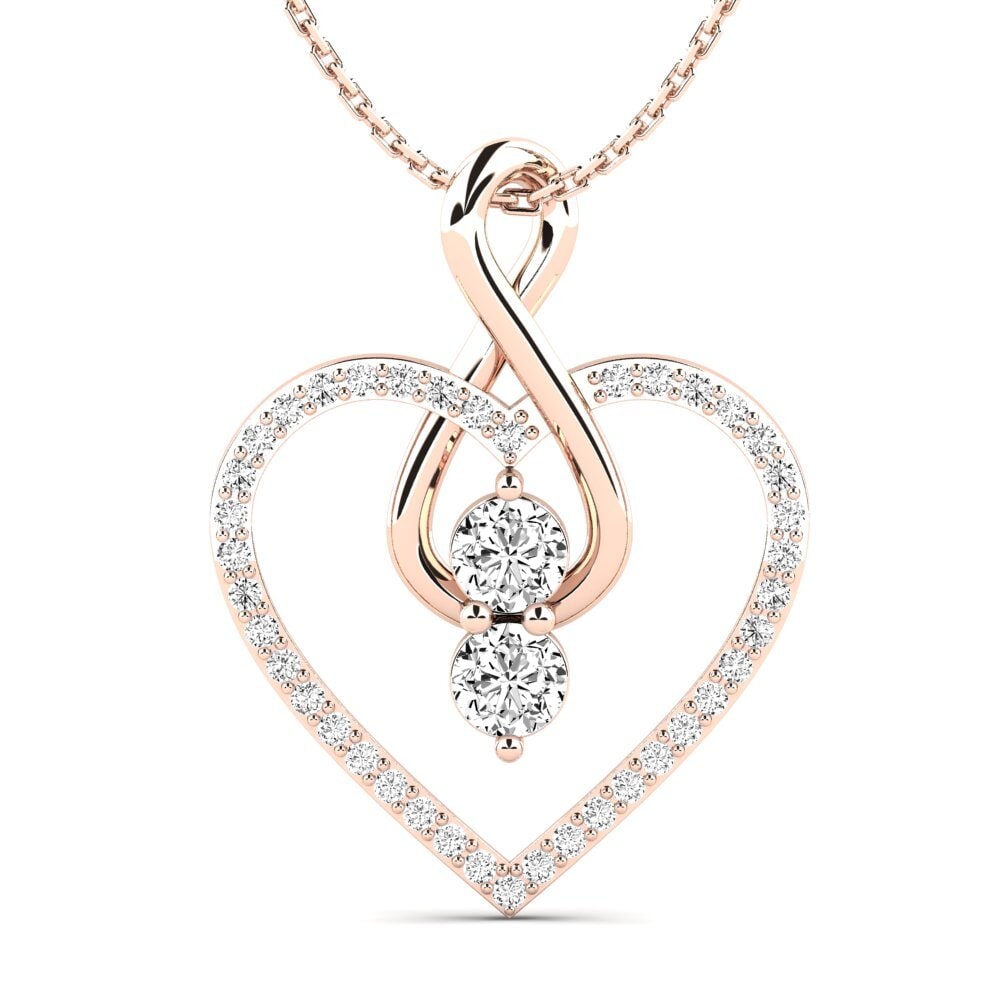 14K Rose Gold Moissanite Pendant Idelia