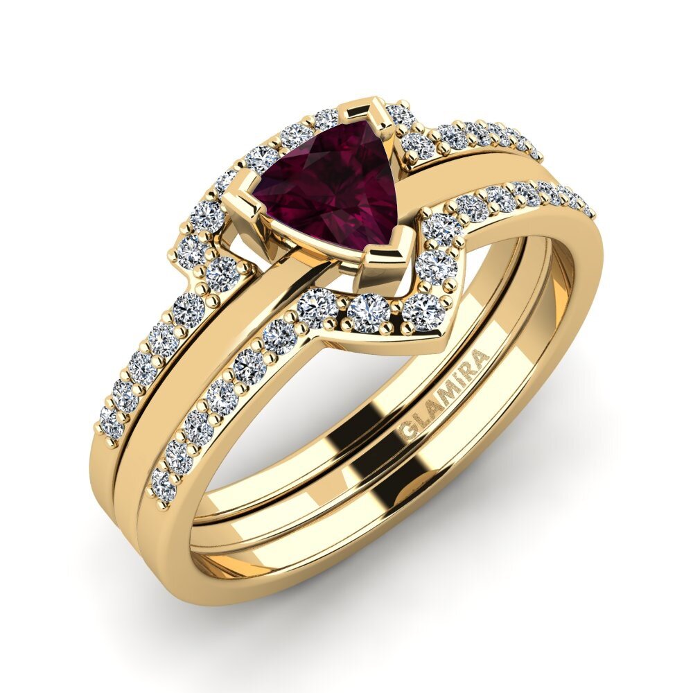 Rhodolite Garnet Ring Idiom SET