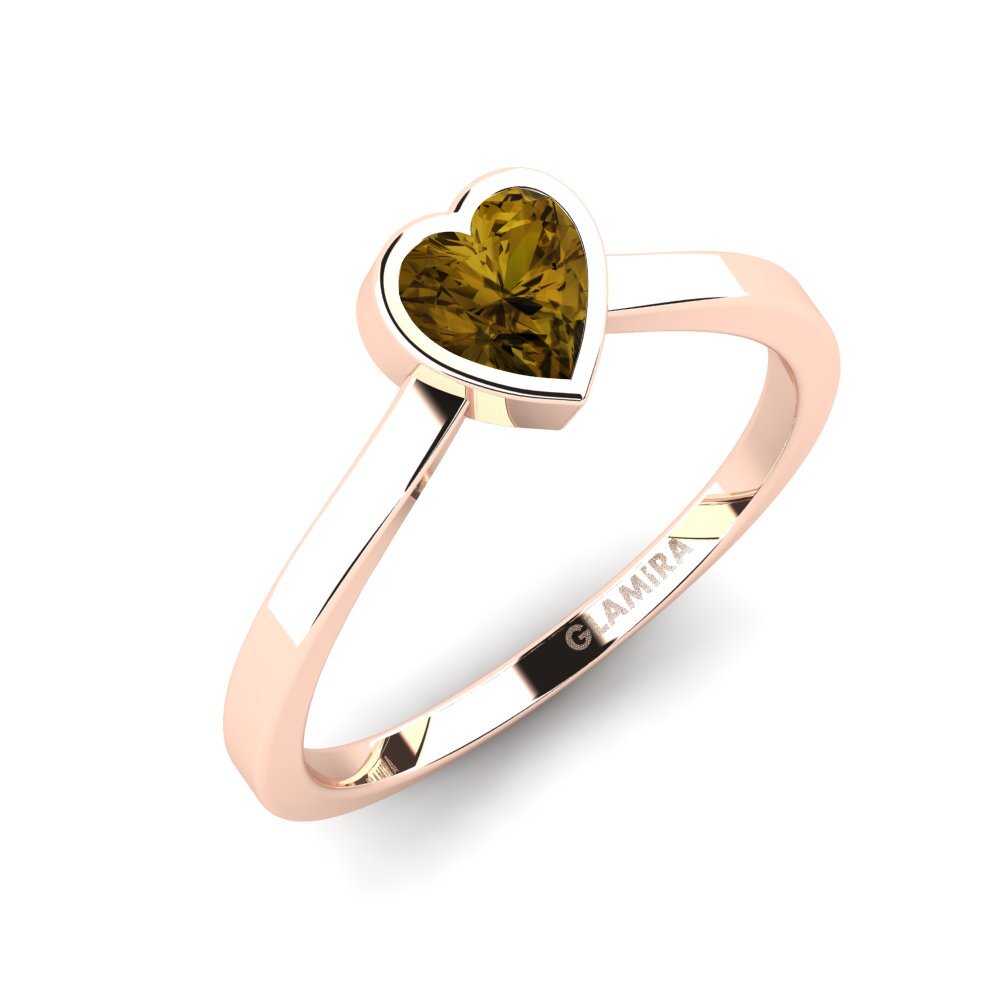 Rotgold 750 Brauner Zirkon Damenring Idly