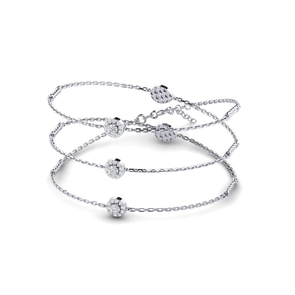 9ct White Gold Zirconia Women's Necklace Ifuru