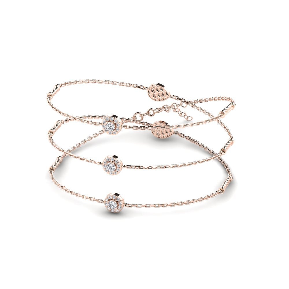 18ct Rose Gold Green Diamond Women's Necklace Ifuru