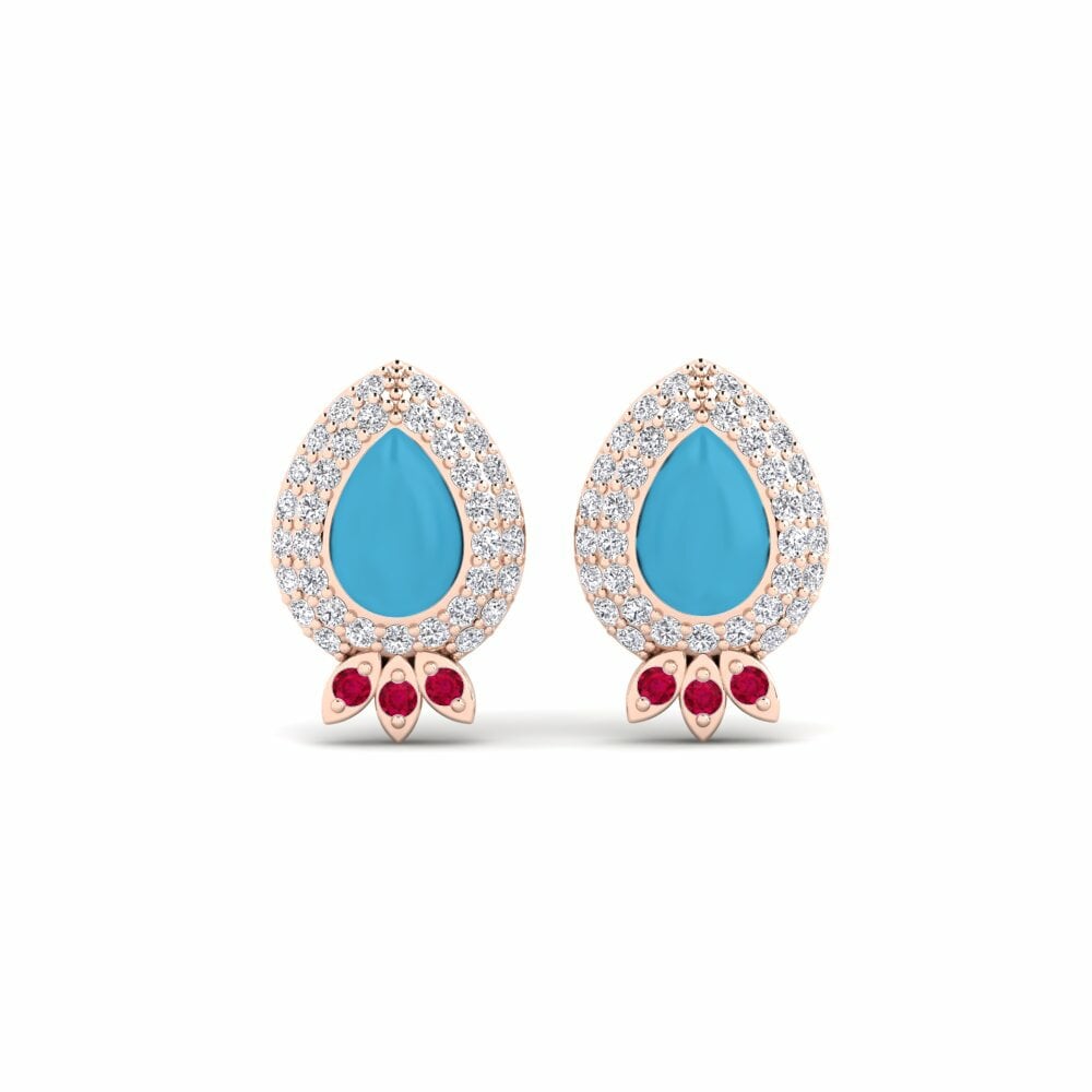 14K Rood Goud Dames Oorbellen Igitangaza