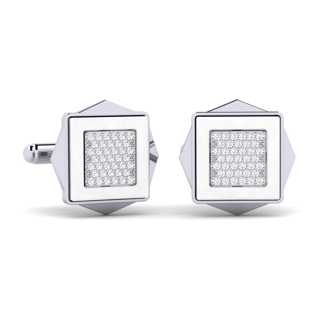 White sapphire Cufflink Ignacio