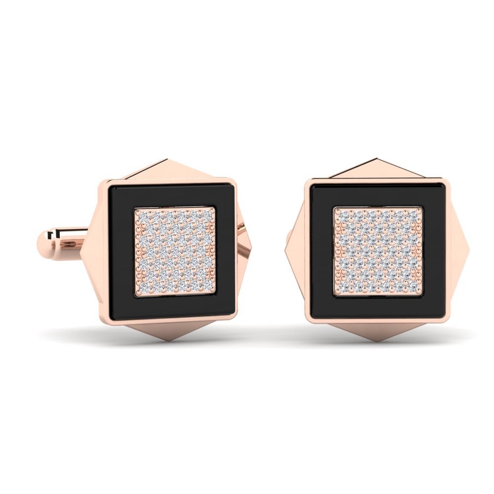 14ct Rose Gold Lab Grown Diamond Cufflink Ignacio