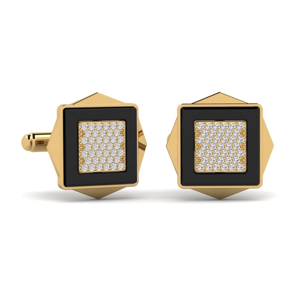 9ct Yellow Gold Lab Grown Diamond Cufflink Ignacio
