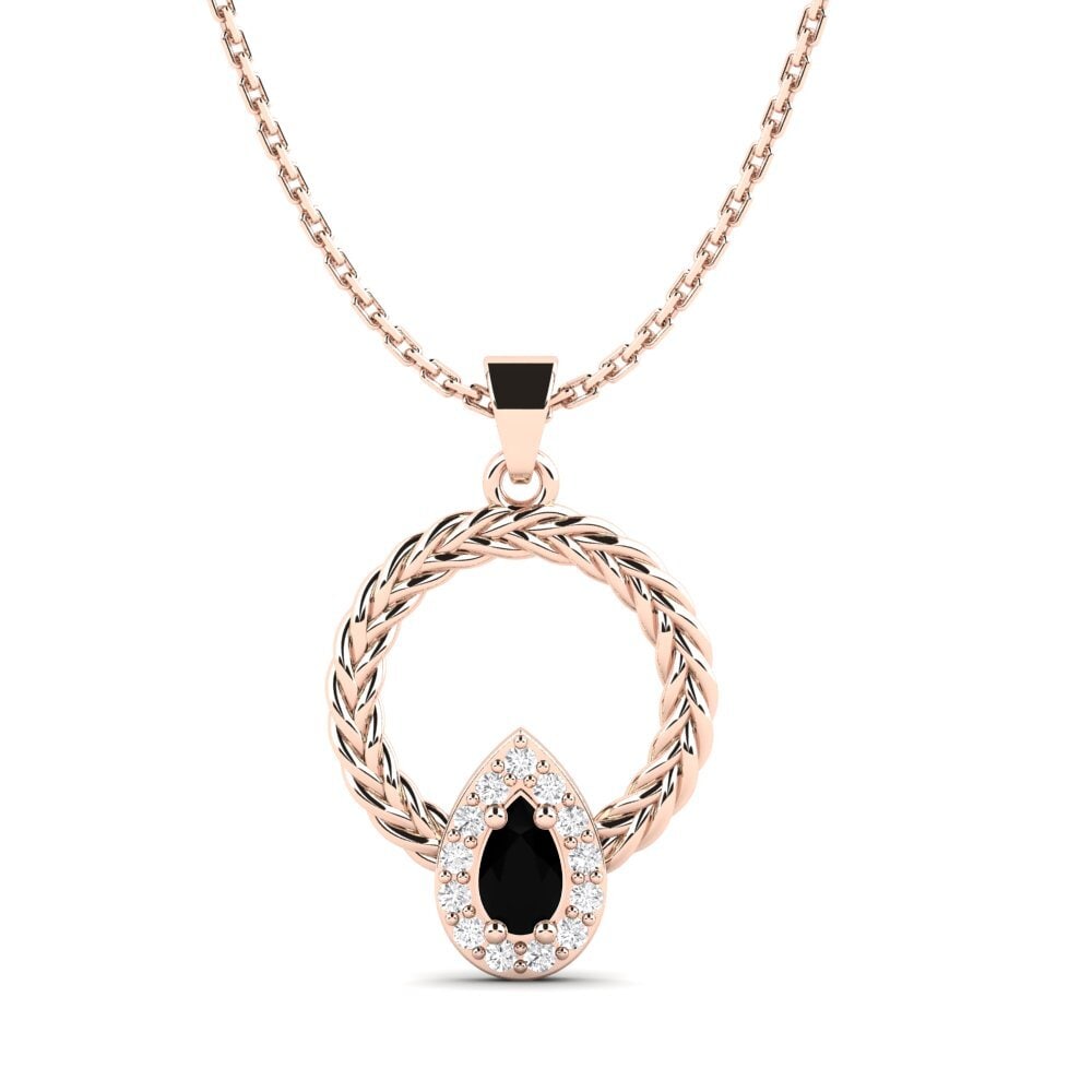 9ct Rose Gold Black Sapphire Women's Pendant Iktsuarkpok