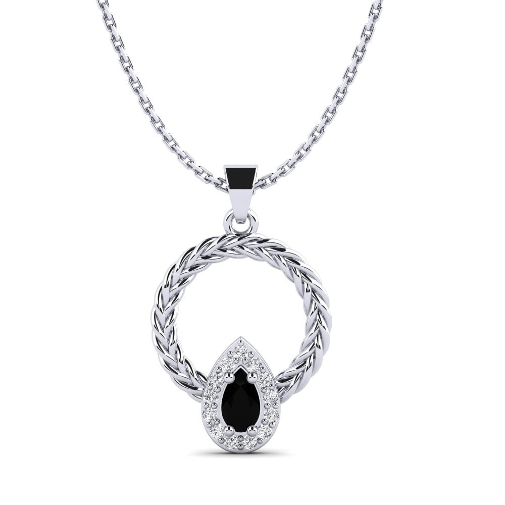 White Silver Black Diamond Women's Pendant Iktsuarkpok