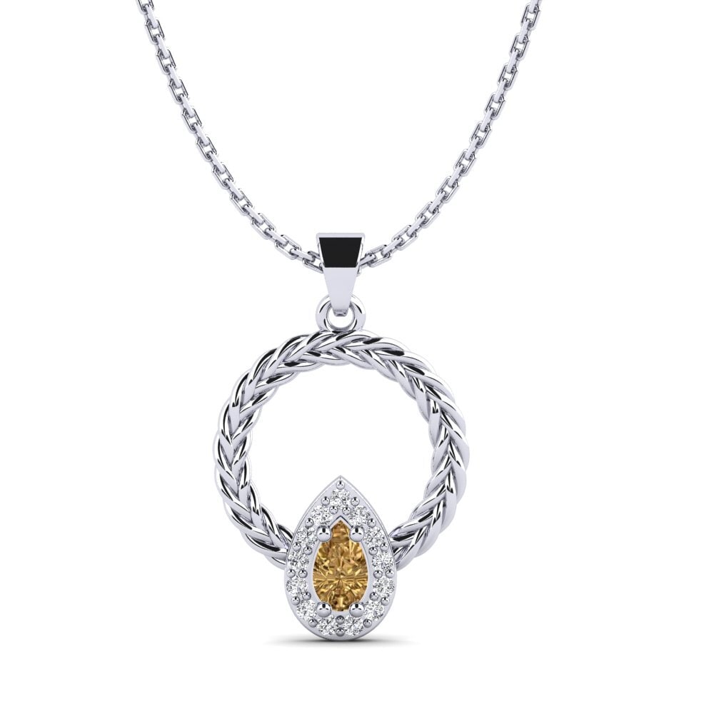 950 Platinum Brown Diamond Women's Pendant Iktsuarkpok