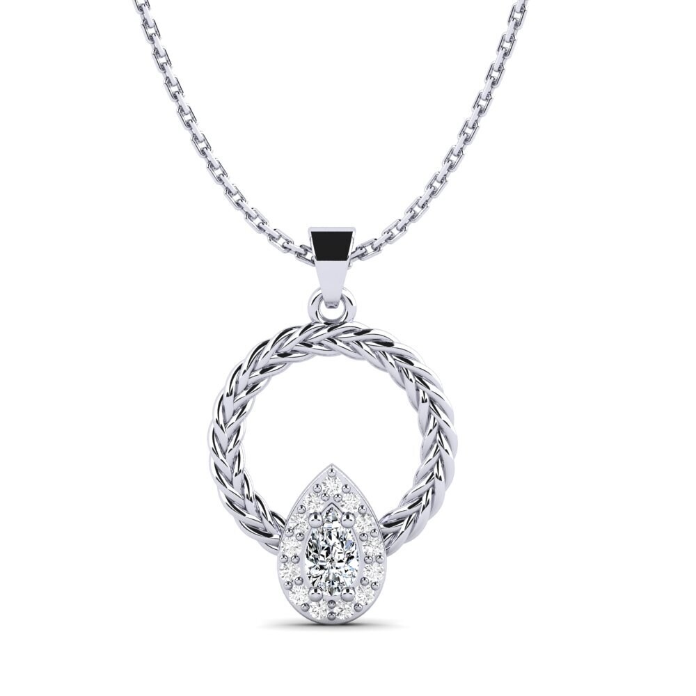 9ct White Gold Zirconia Women's Pendant Iktsuarkpok