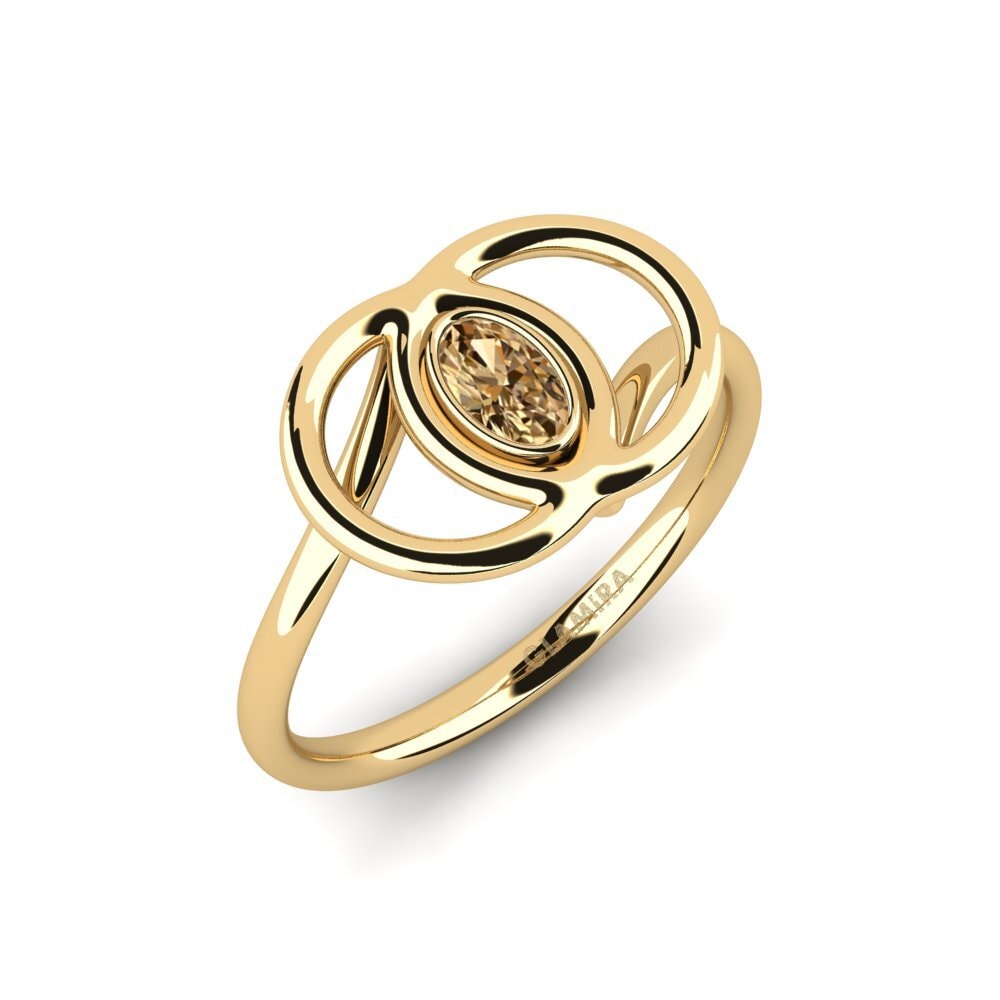 Diamante café Anillo de compromiso Ilatnev