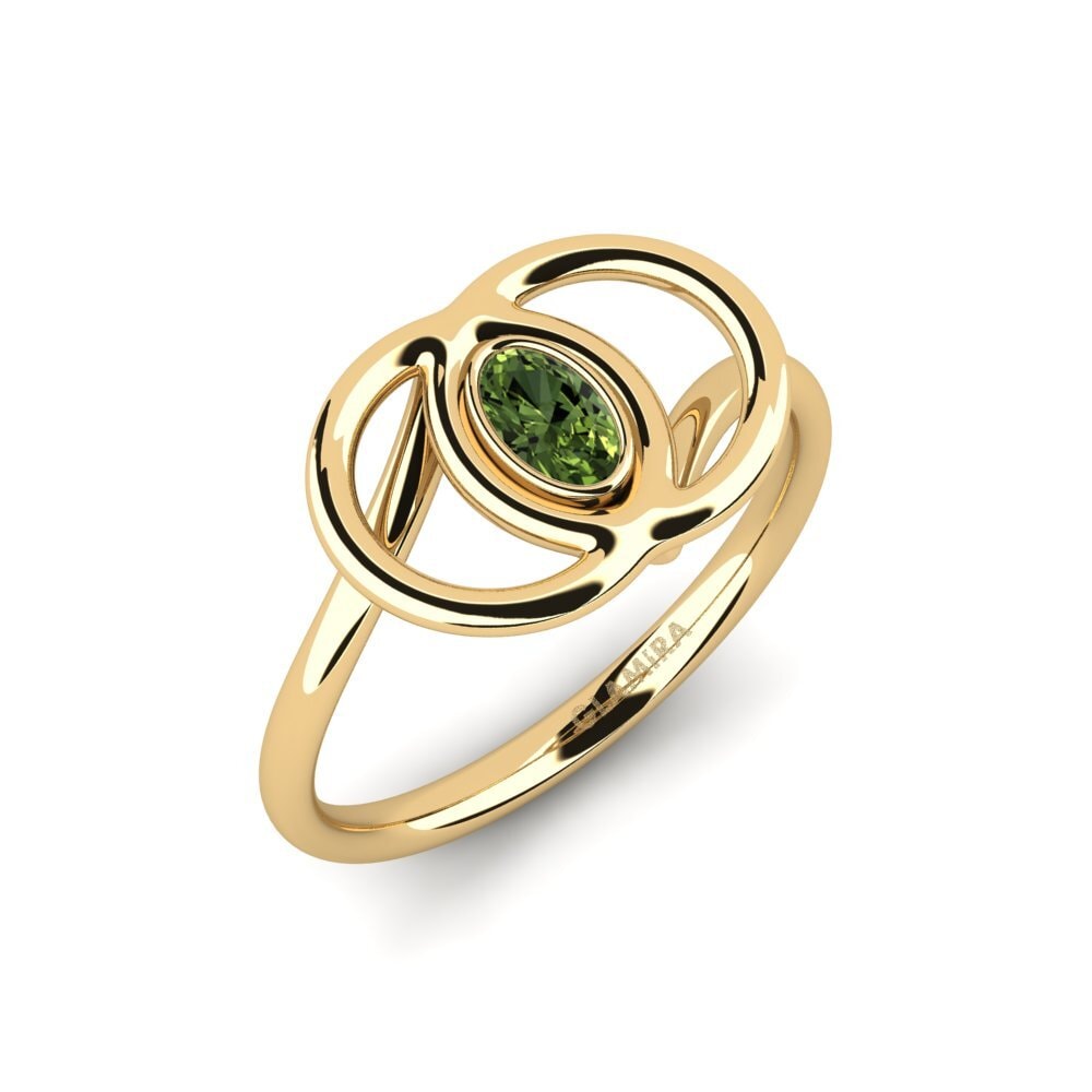 Zafiro Verde Anillo de compromiso Ilatnev