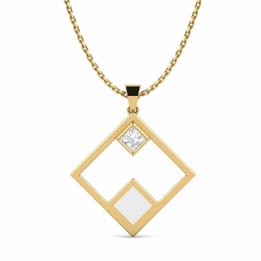 Vàng 9K Đá Sapphire Trắng Mặt dây chuyền nữ Ilda