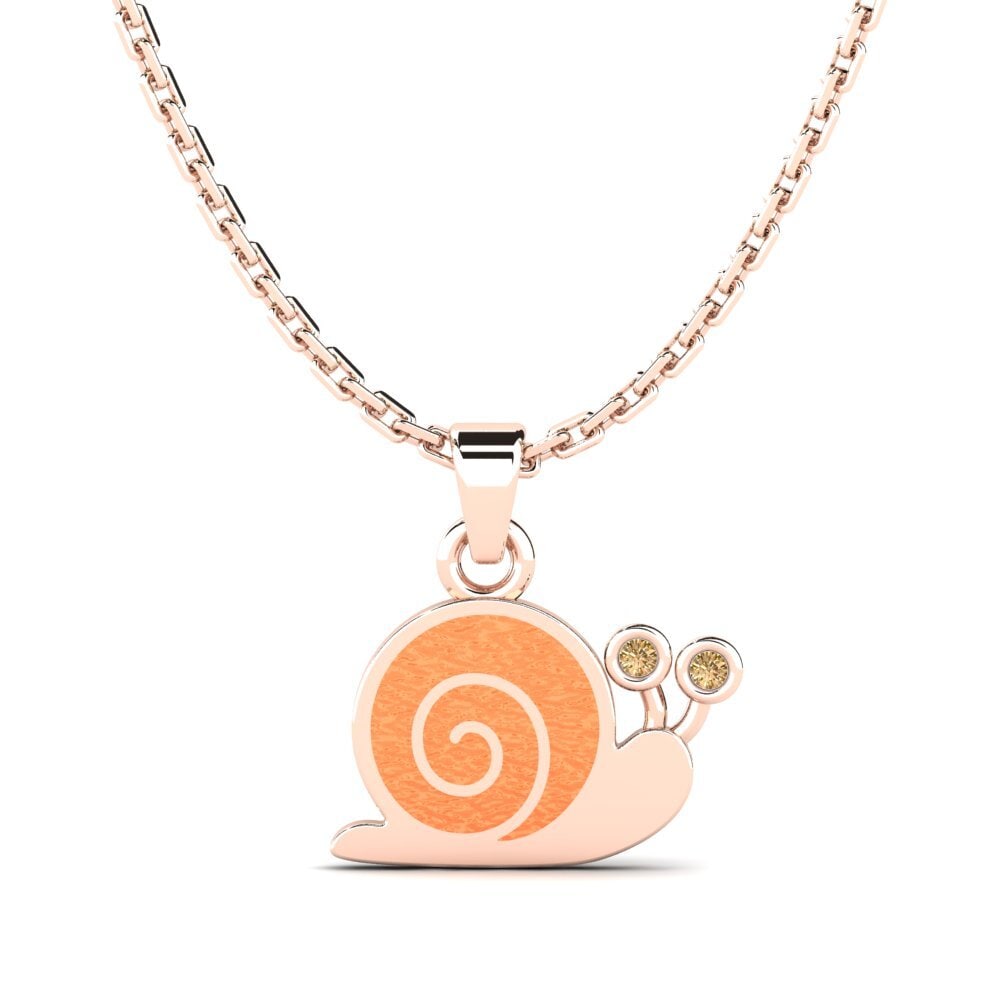 14ct Rose Gold Brown Diamond Kid's Pendant Ima