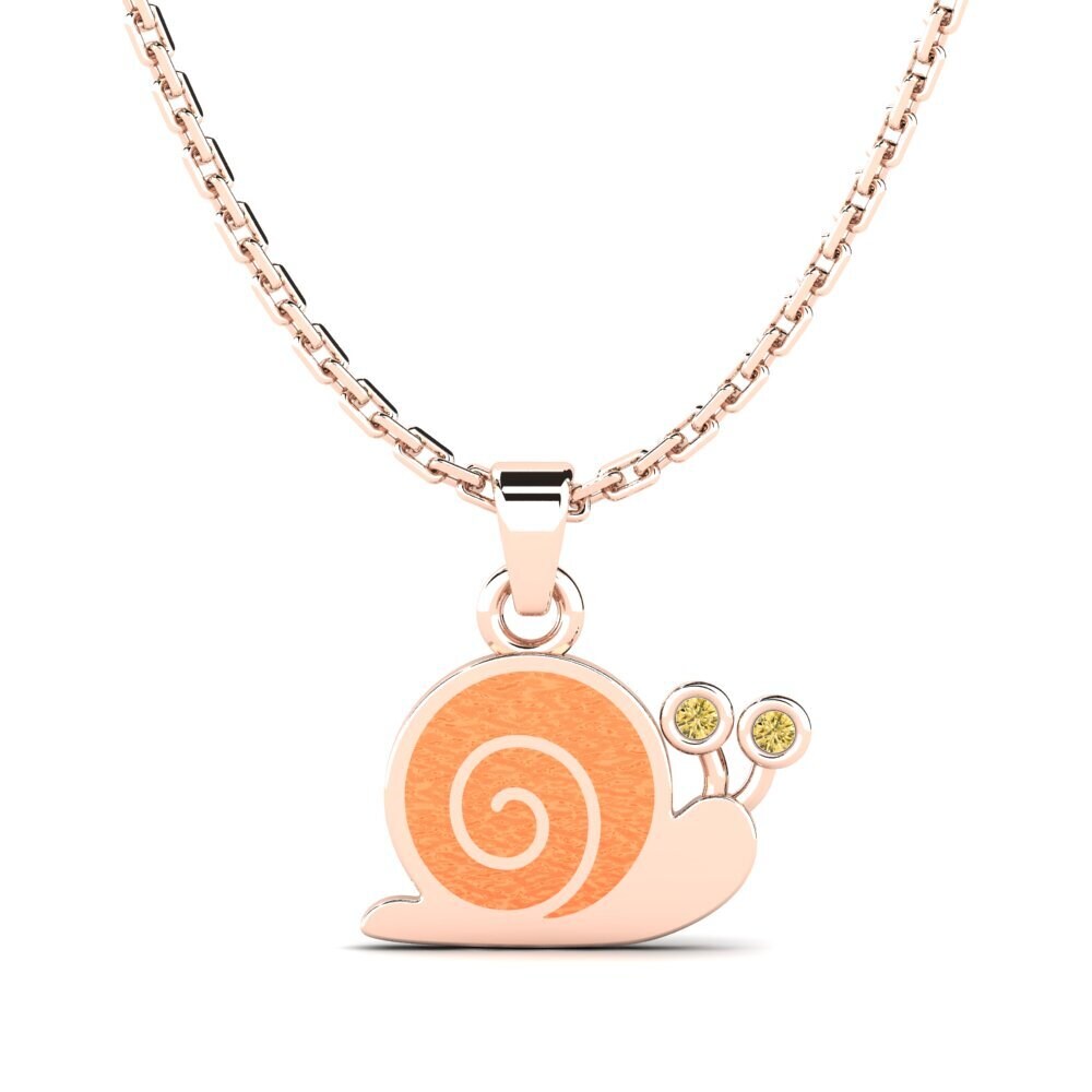 14ct Rose Gold Yellow Diamond Kid's Pendant Ima