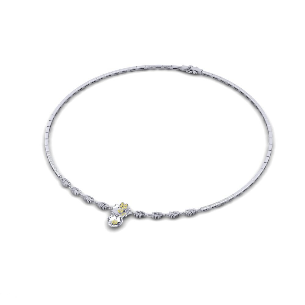 950 Platinum Yellow Sapphire Collier Imagery