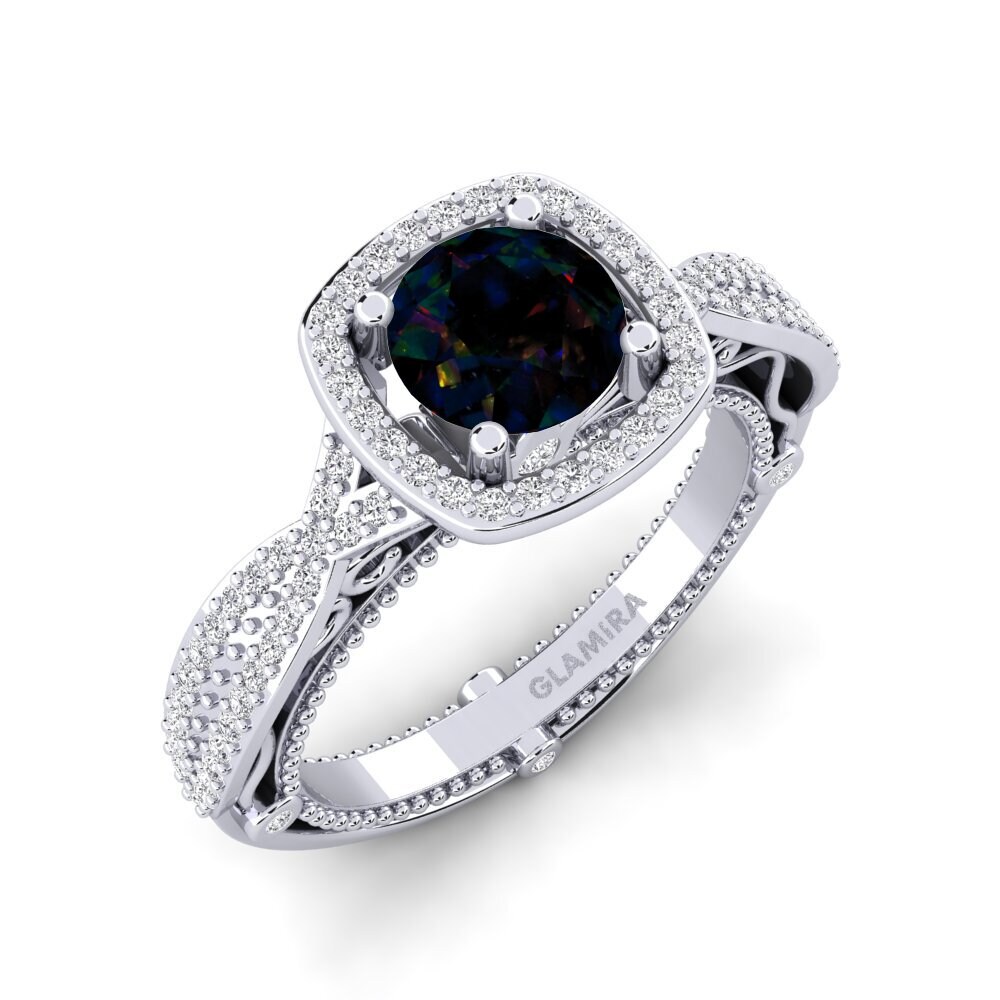 Black Opal Engagement Ring Imberre