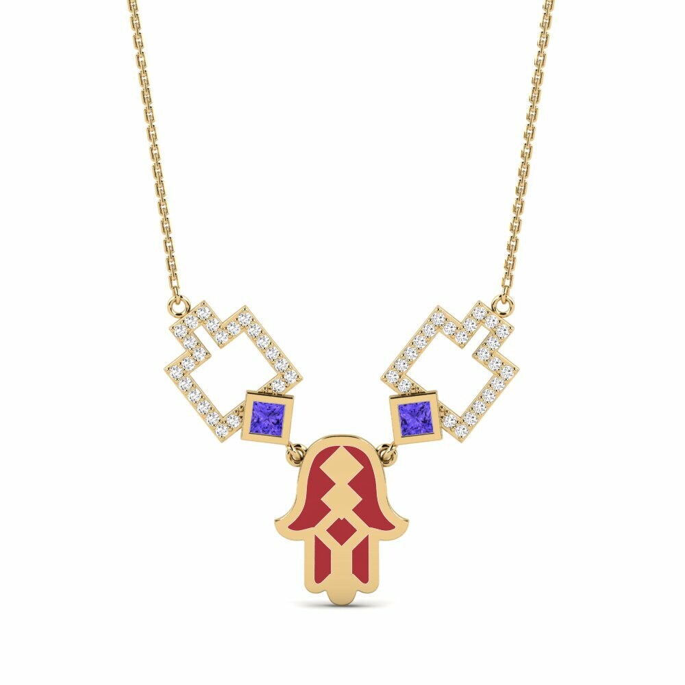 Vàng 18K Đá Tanzanite Dây chuyền nữ Imineti
