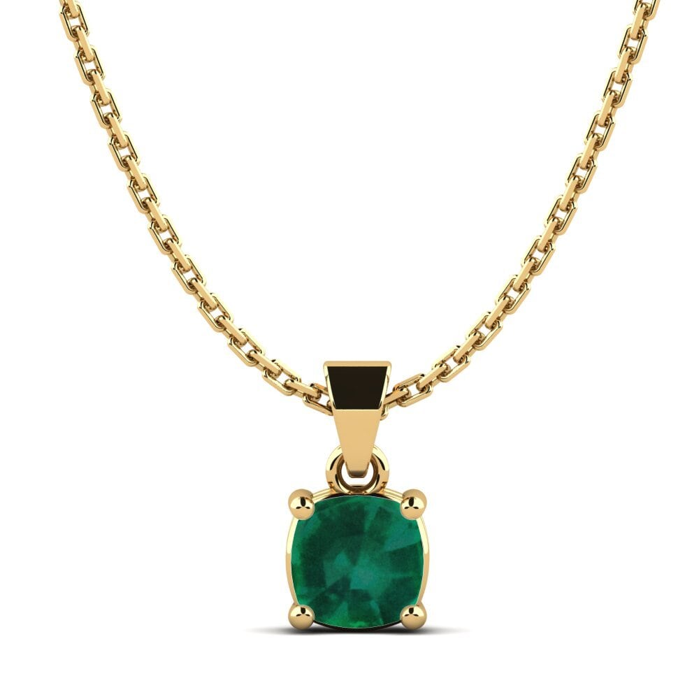 14k Yellow Gold Emerald Women's Pendant Imogen