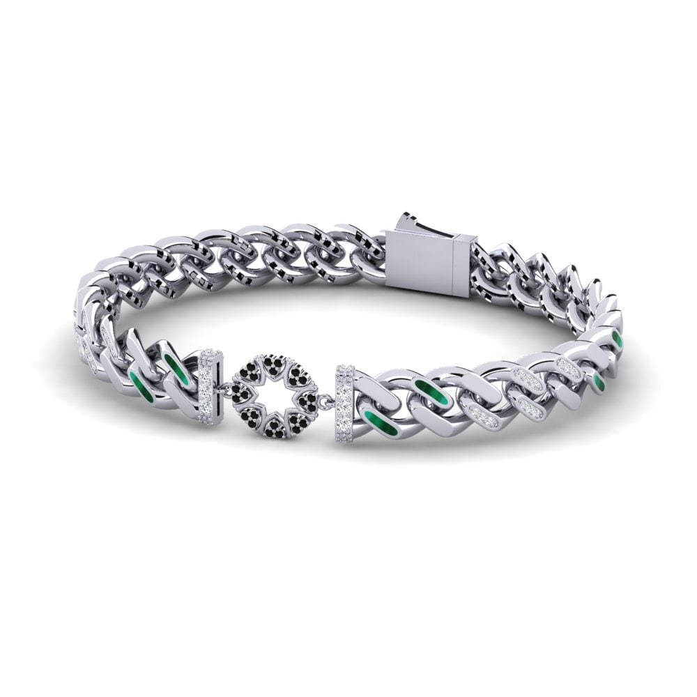 Black Sapphire Women's Bracelet Impeating