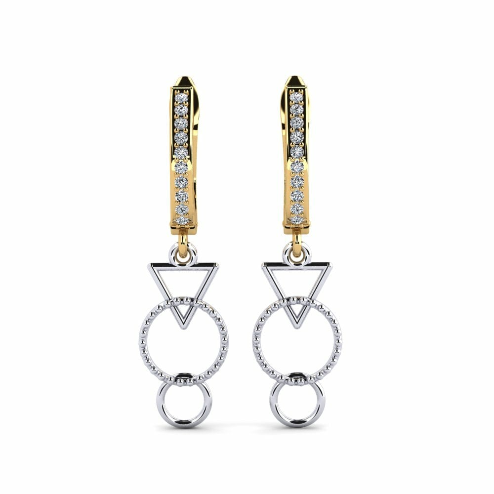 18k Oro Blanco & Amarillo Pendiente de mujer Impianto