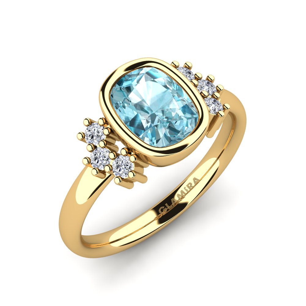 Blue Zircon Engagement Ring Inabelle