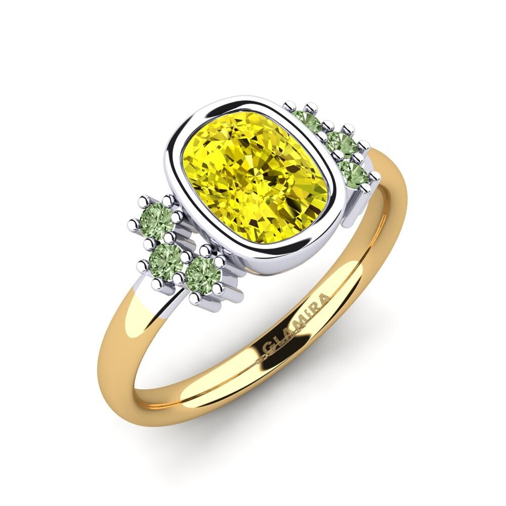 14k Oro Amarillo/Blanco Anillo de compromiso Inabelle