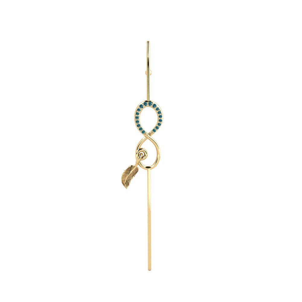 Gelbgold 585 Blauer Diamant Ohrpiercings Incassable