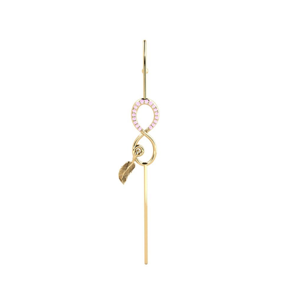 14ct Yellow Gold Pink Sapphire Ear Piercing Incassable