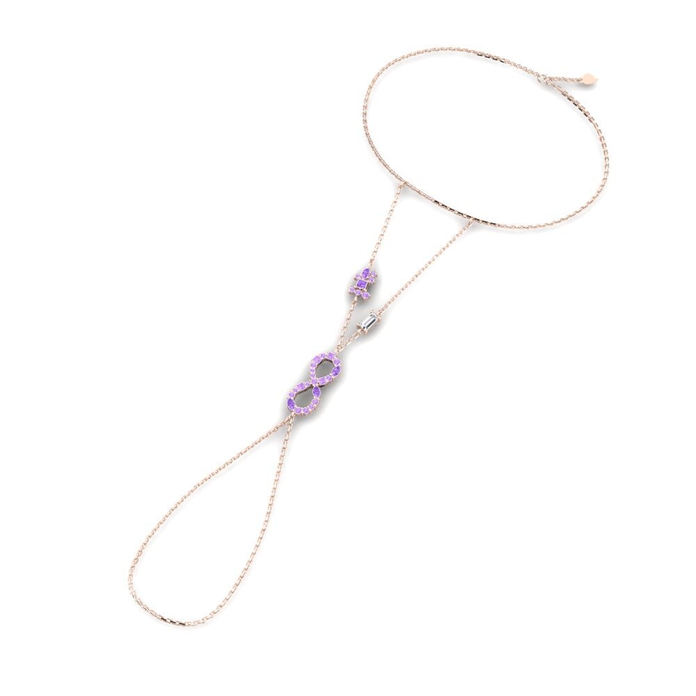 9ct Rose Gold Amethyst Finger Bracelet Incomparable