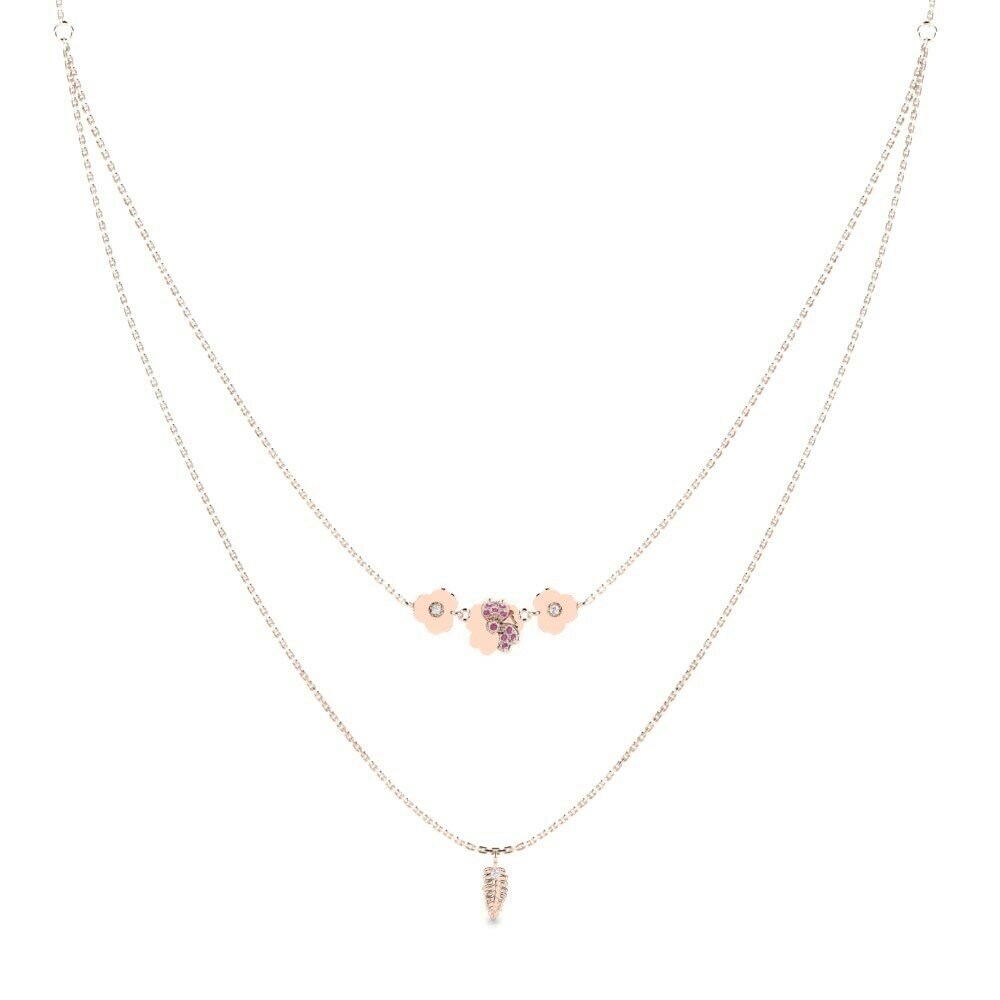 14k Rose Gold Rhodolite Garnet Women's Necklace Inconstancy