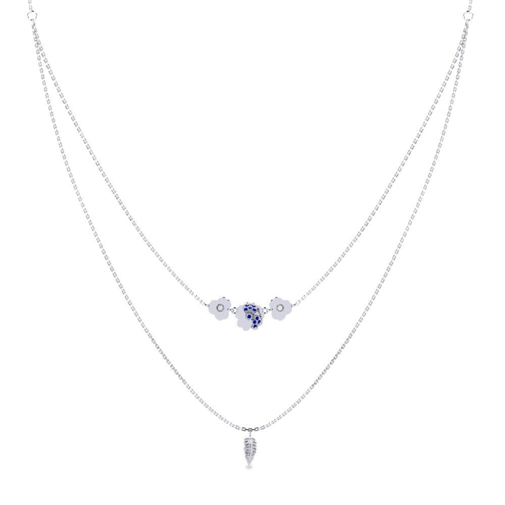 18ct White Gold Sapphire Women's Necklace Inconstancy